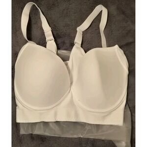 NWT Shapedly Wireless Full Coverage Bra 40F White Support Comfort Large Cup